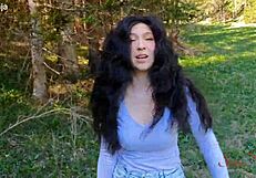 scared influencer picks cock over bear in woods