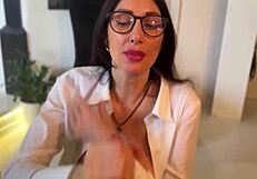 Secretary failed interview and got cum on her face