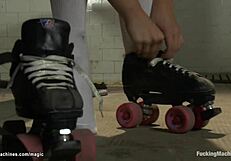 lesbians fist each other and fuck with machine