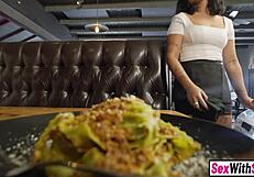 tiny pierced teen stepsis risks it all fucking stepbro publicly at restaurant