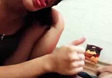 Schoolgirl teen pinay gives sloppy blowjob