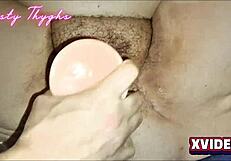 fat hairy slut fist fucked with toys