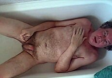Mature guy wanks his cock on cam