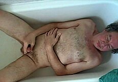Mature guy wanks his cock on cam