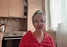 Kinky fetish play with huge glasses and long nails