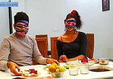 Lonely housewife calls househelp to cook and fuck in kitchen