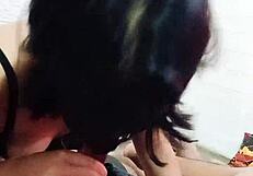 Schoolgirl teen pinay gives sloppy blowjob