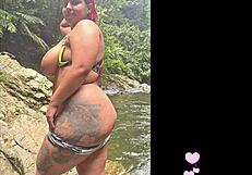 Colombian teen shows huge natural tits and big ass