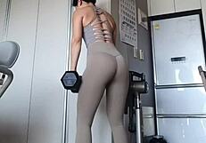 sexy fit korean at home working out