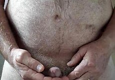 rustyas1 happy hairy big belly masturbates with small cock
