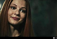 Blonde girl mesmerized to eat pussy as horny vampire turns her into slave