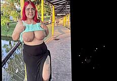 Colombian teen shows huge natural tits and big ass