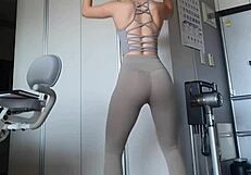 sexy fit korean at home working out