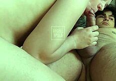 Real couple enjoys passionate sex with cute wife