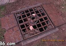 Facial castigation for pretty babe in bondage