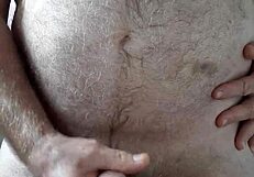 rustyas1 happy hairy big belly masturbates with small cock