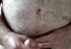 rustyas1 happy hairy big belly masturbates with small cock