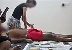 happy ending spa massage happens right in front of lady