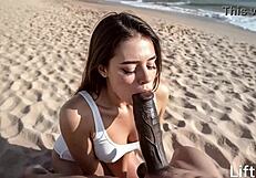 Slender girl bounces on lover cock after workout