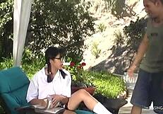 Hung American Stud Pounds Little Mikas Trimmed Pussy And Cums