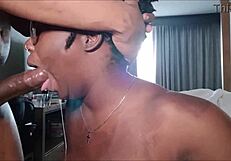 darkchocolatebarbie makes her bf bust 3 nuts with cum on her face the whole time on vacation