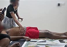 happy ending spa massage happens right in front of lady