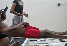 happy ending spa massage happens right in front of lady