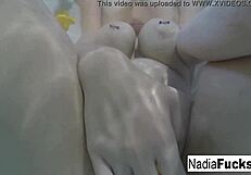 Sexy nadia takes a bath with some rubber duckies
