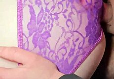 the husband of my best colleague cums hugely on my panties