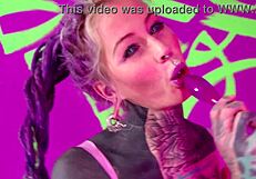 tattooed solo slut destroys her ass with self anal play using toys