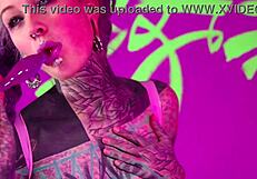 tattooed solo slut destroys her ass with self anal play using toys