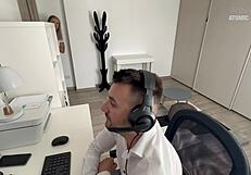 Blonde Slutty Wife Gets Fucked During Smart Working Call