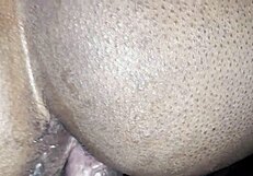 She takes a deep anal creampie from behind. He fills her up.