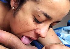 real amateur friend came over and sucked my huge cock deep