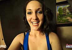 Ryann gives sloppy rimjob and swallows cum