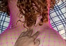 Curly redhead rides raw for creampie