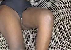 Horny student girl in studio playing with her pussy