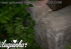 blonde squirts during outdoor public fuck