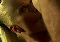 fucking blonde milf in a car with fishnets