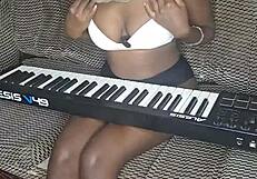 Horny student girl in studio playing with her pussy