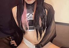 japanese ladyboy in swimsuit quietly masturbates alone 😊