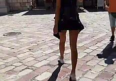 Secret risky fuck for 18yo teen 18+ - rough natural tits riding in public pov