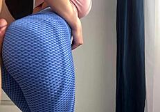 Stepbrother humping my ass in leggings before gym