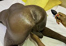 black only bbc milking ass worship with butt plug vibrator