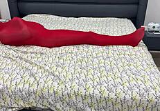 bondage pantyhose locked in cocoon