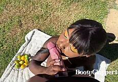 Ebony slut proves she is worthy of being bleached