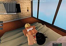 Roblox slut sucks and fuck a big dick in hardcore action