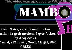 Khali Noire Gets Fucked By Four Big Cocks In Goth Mode