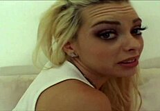 Starla looks up at the camera while sucking on a dick and being boned