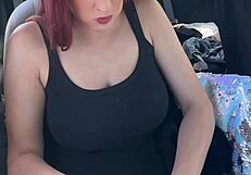 Italian big tits horny milf artemisia love eats in the car